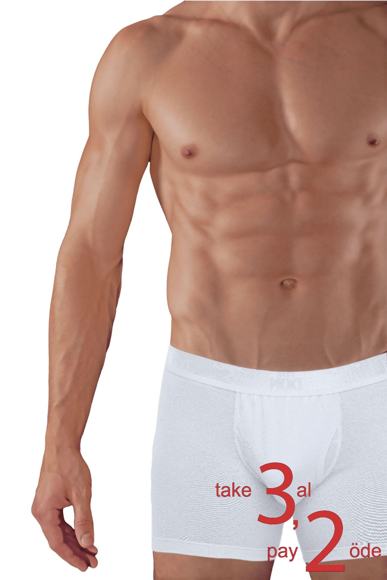 The DON Organic Blended Long Leg Erkek Boxer Beyaz