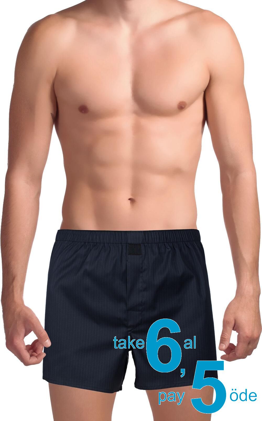 The DON Poplin Erkek Boxer Gece Yarısı Gölge Çizgili
