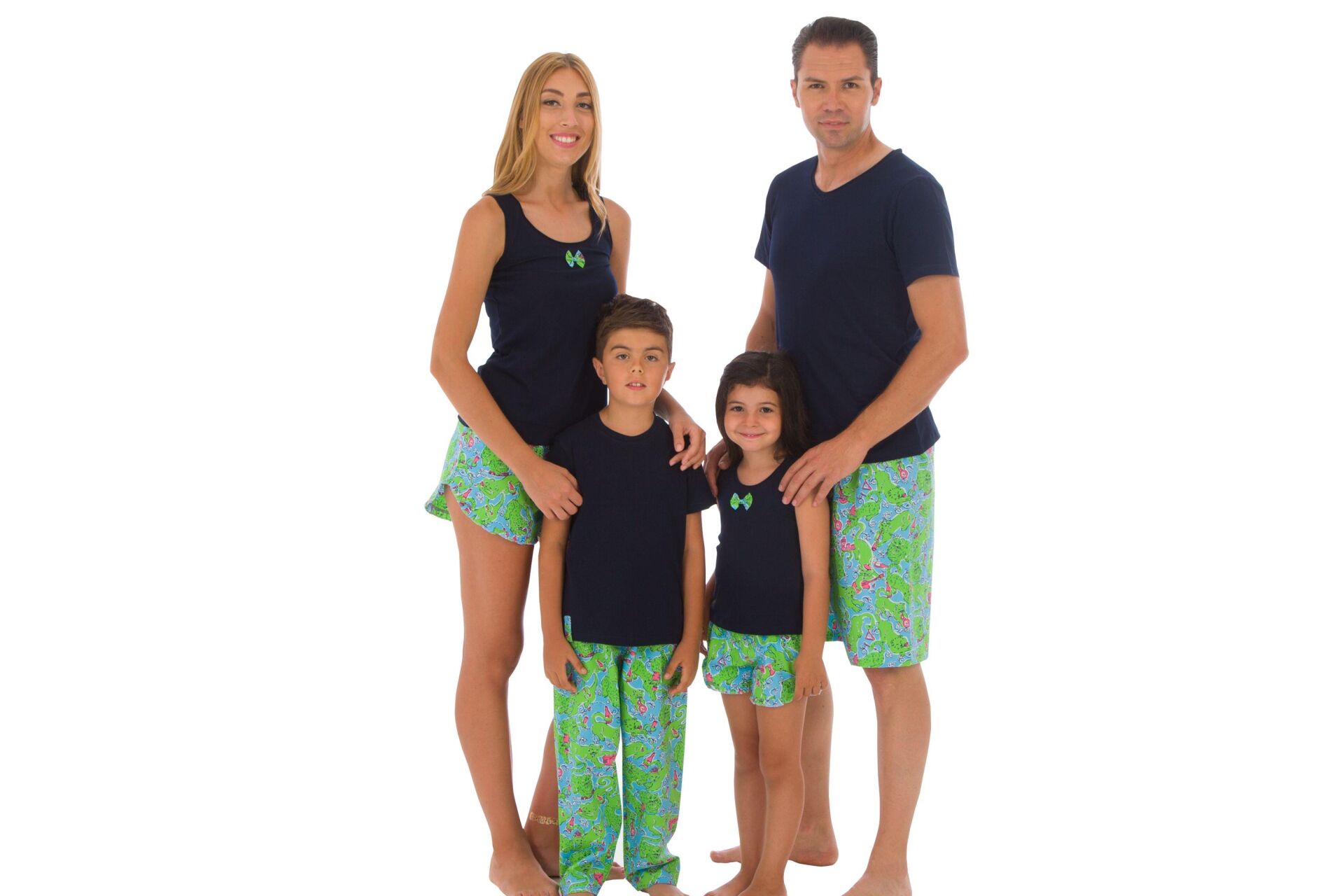 The DON Aile Erkek Poplin Şort-Penye Tişört Takımı Desen 6