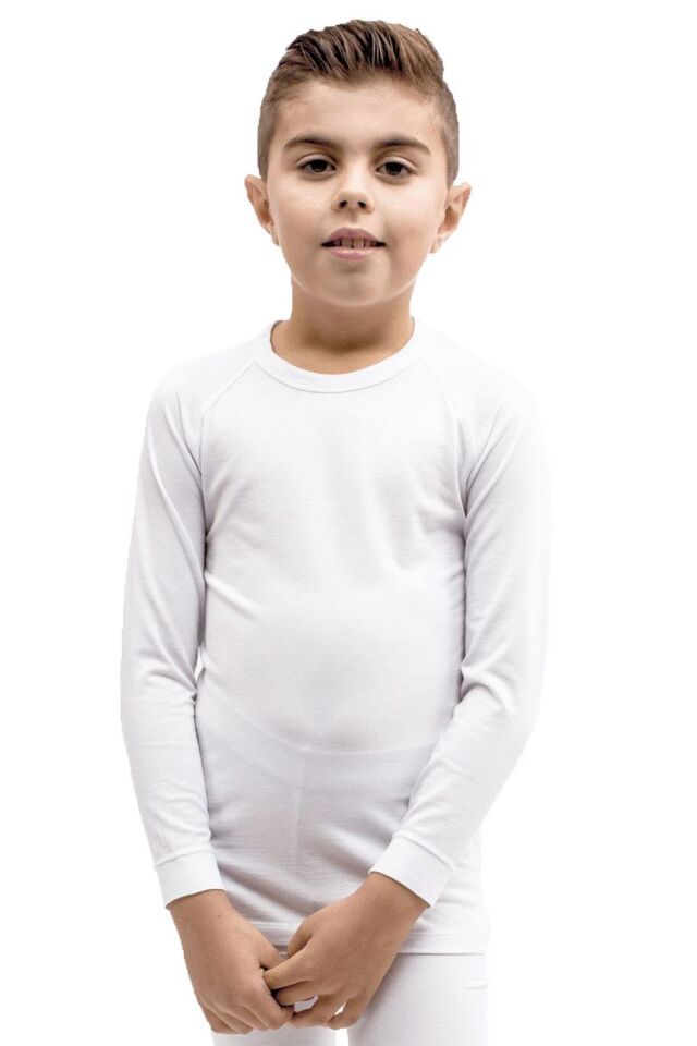 The DON Erkek Çocuk Termal İçlik Uzun Kollu Üst Beyaz