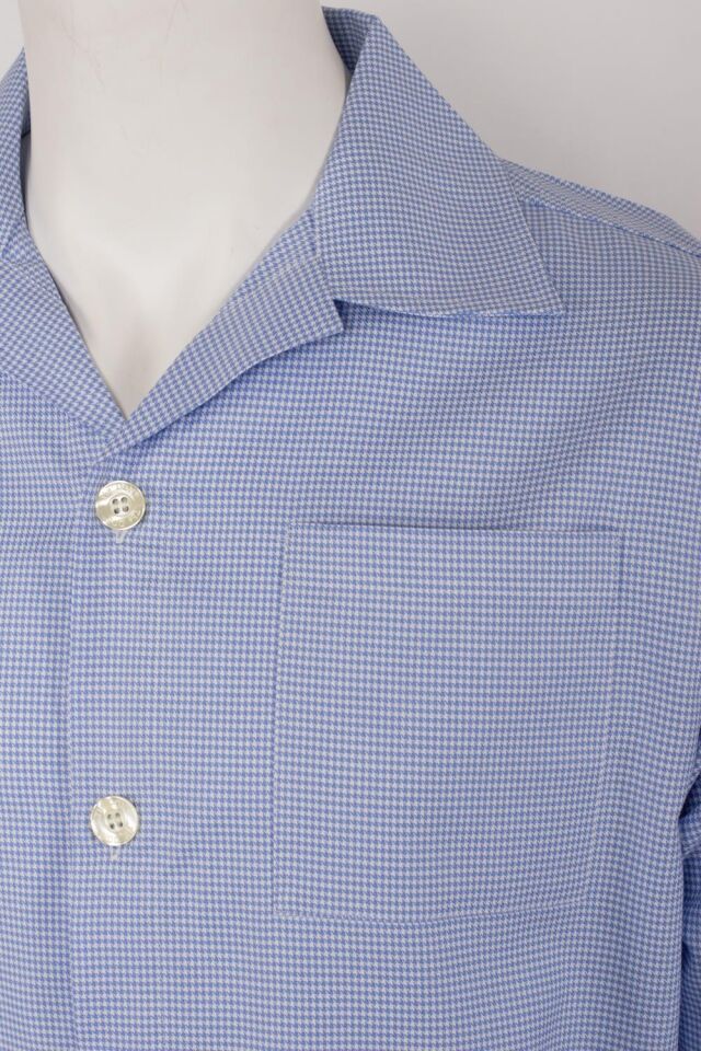 The DON Poplin Erkek Pijama Takımı Mavi Houndstooth