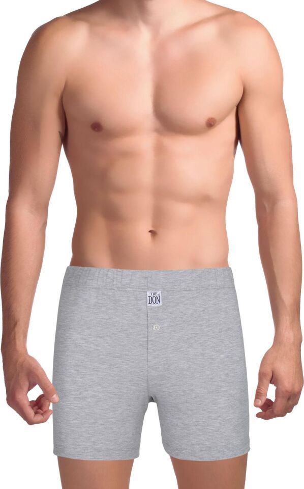 The DON Traditional Erkek Boxer Şort Gri Kırçıllı