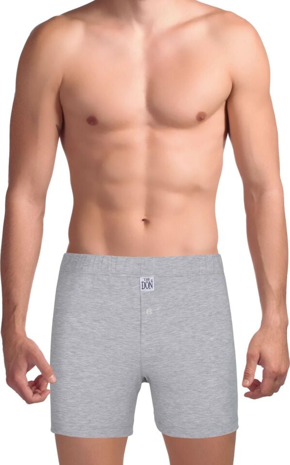 The DON Traditional Erkek Boxer Şort Gri Kırçıllı