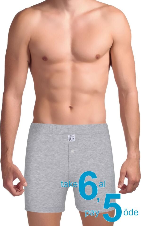 The DON Traditional Erkek Boxer Şort Gri Kırçıllı