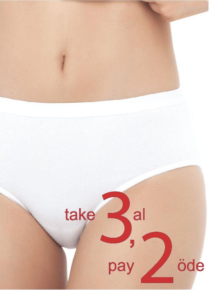 The DON Mid Rise Brief Kadın Slip Beyaz