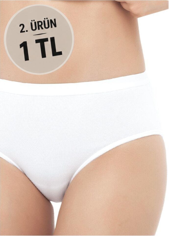 The DON Mid Rise Brief Kadın Slip Beyaz