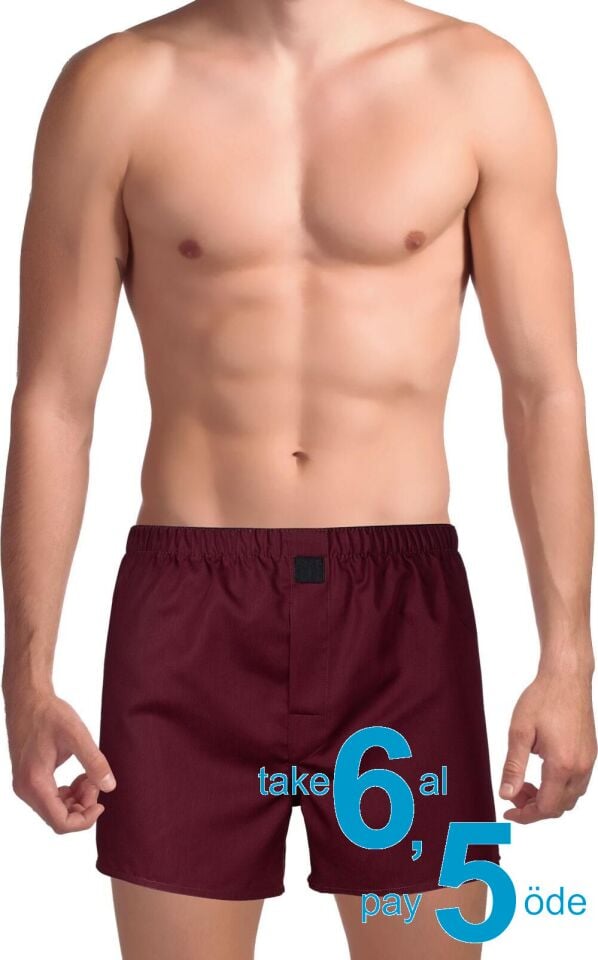 The DON Poplin Erkek Boxer Koyu Kiraz Rengi