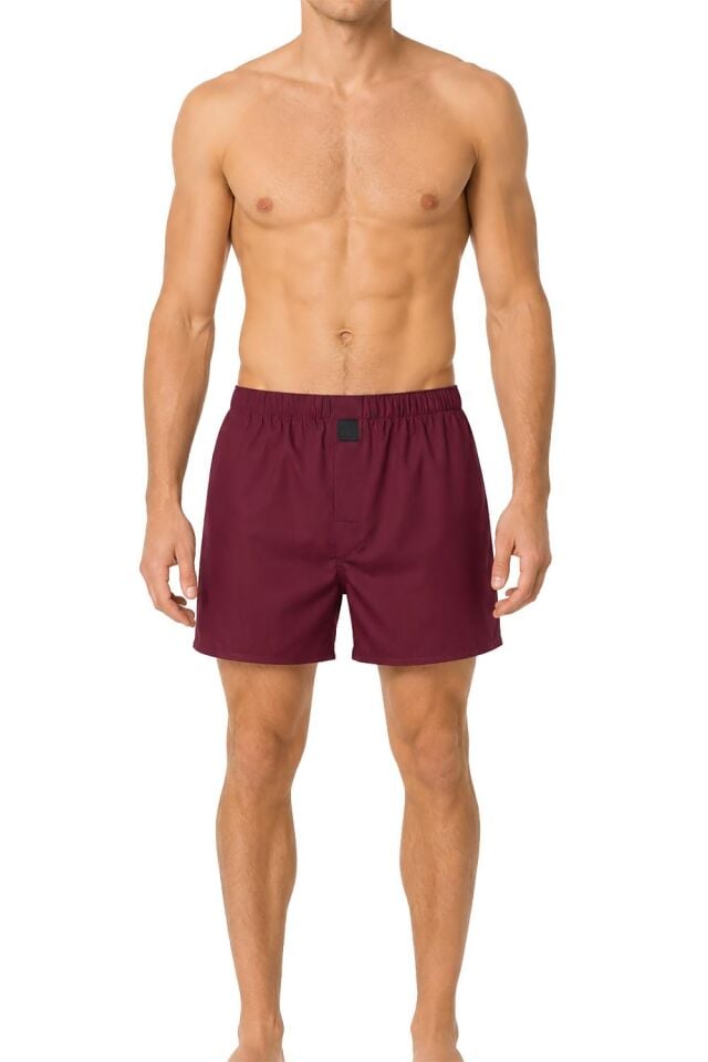 The DON Poplin Erkek Boxer Koyu Kiraz Rengi