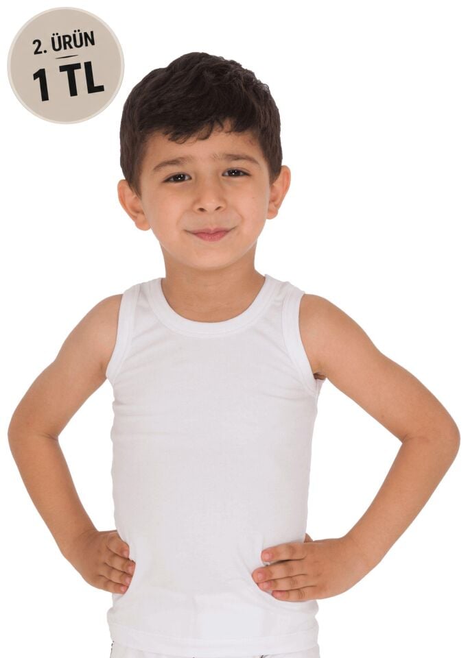 The DON Süprem Erkek Çocuk Atlet Beyaz