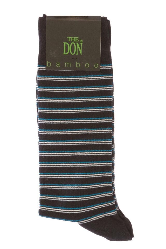 The DON İnce Çizgili Bambu Erkek Çorap K007C1 Lacivert