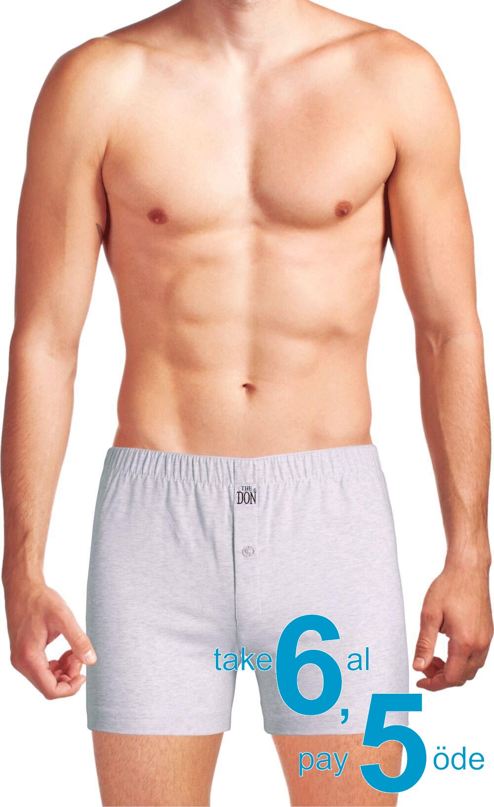 The DON Organik Jersey Penye-Örme Erkek Boxer Gri Kırçıllı