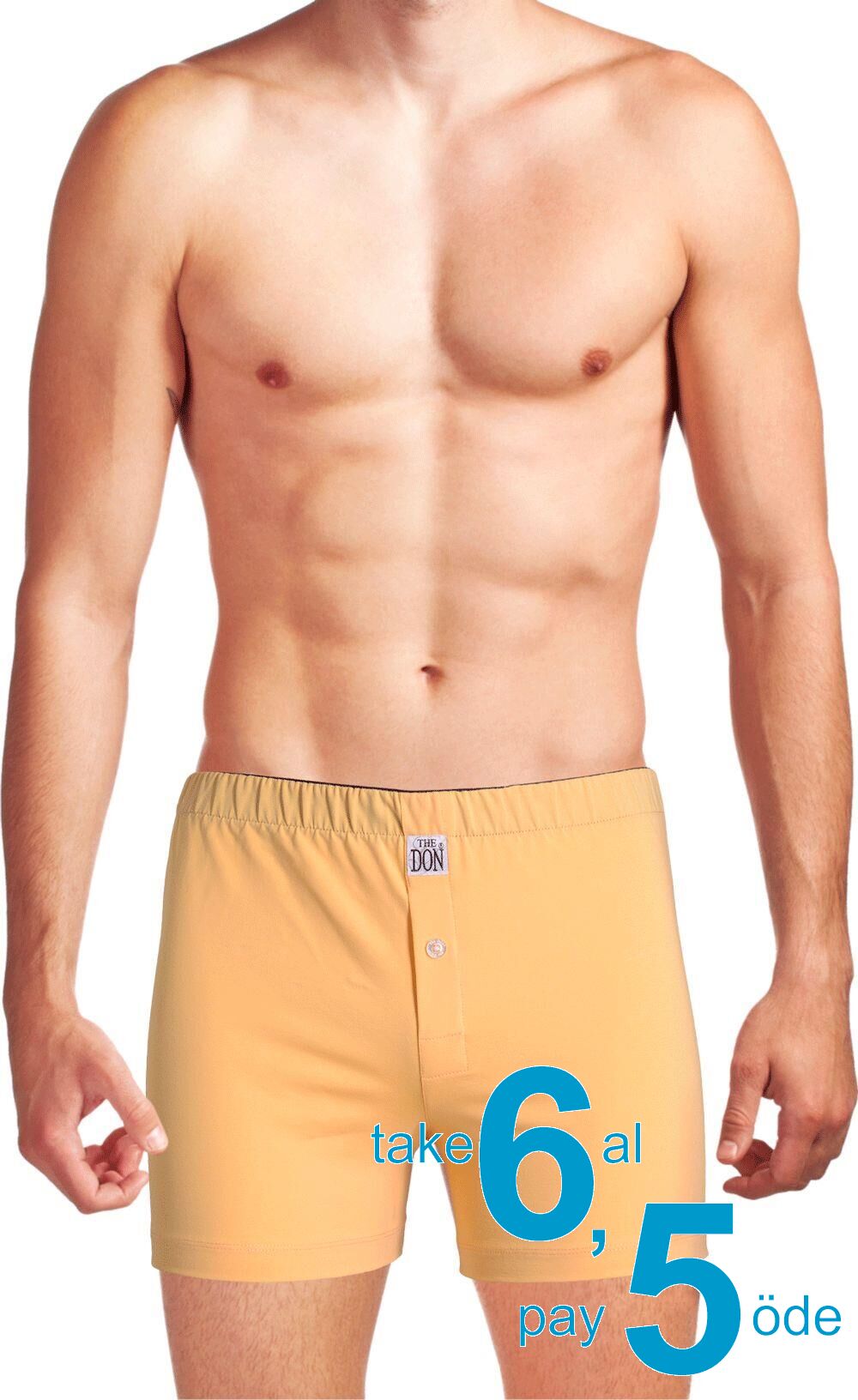 The DON Organik Jersey Penye-Örme Erkek Boxer Açık Sarı