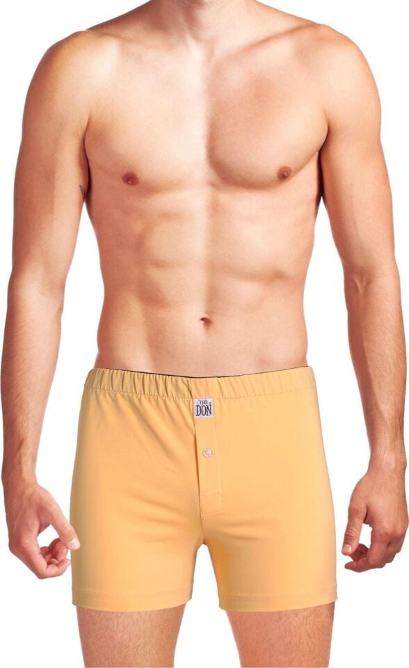 The DON Organik Jersey Penye-Örme Erkek Boxer Açık Sarı