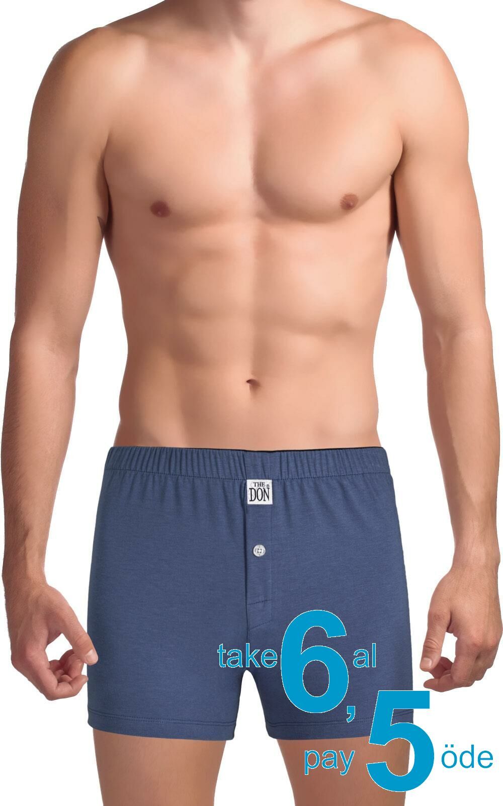 The DON Organik Jersey Penye-Örme Erkek Boxer İndigo