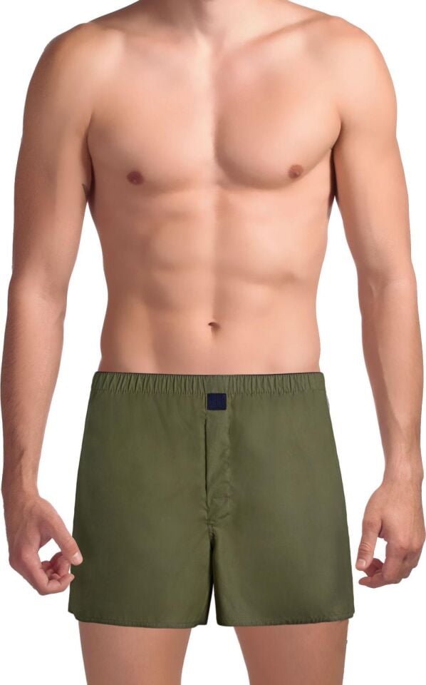 The DON Poplin Erkek Boxer Haki Yeşili