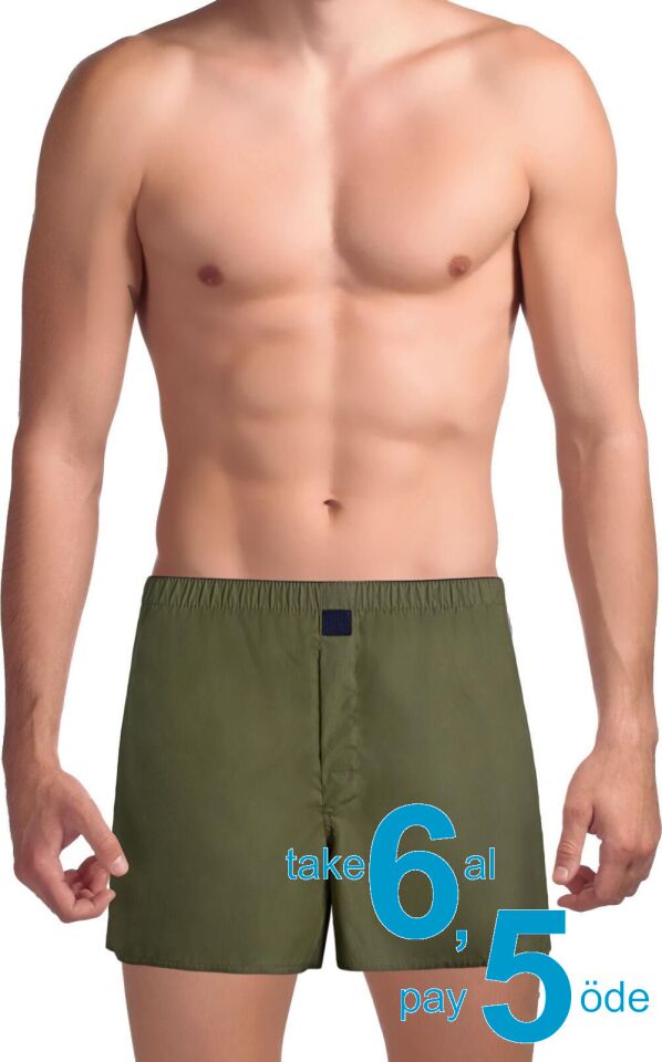 The DON Poplin Erkek Boxer Haki Yeşili