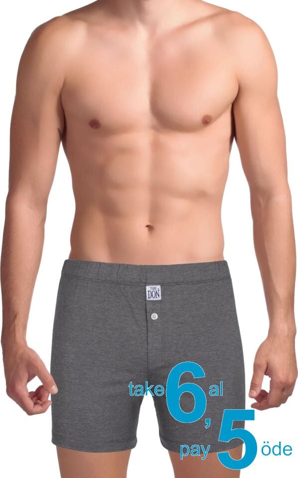 The DON Traditional Erkek Boxer Şort Açık Antrasit