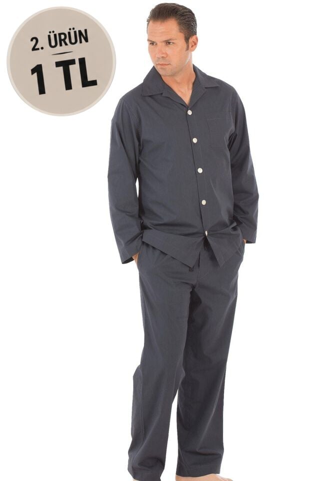 The DON Poplin Erkek Pijama Takımı Desen 3