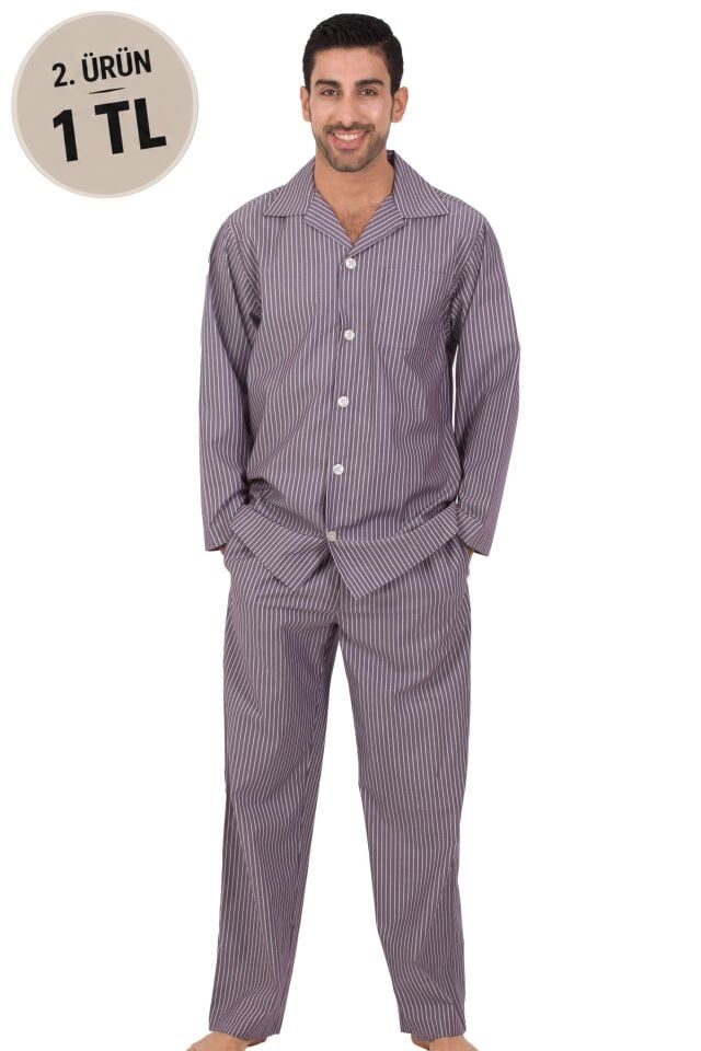 The DON Poplin Erkek Pijama Takımı Desen 7