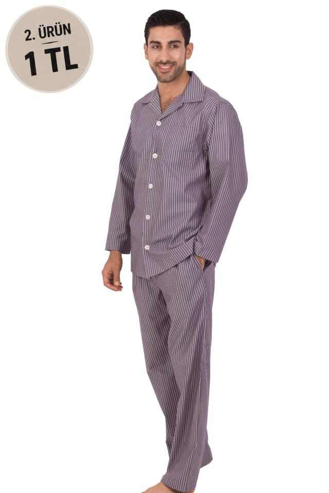 The DON Poplin Erkek Pijama Takımı Desen 7