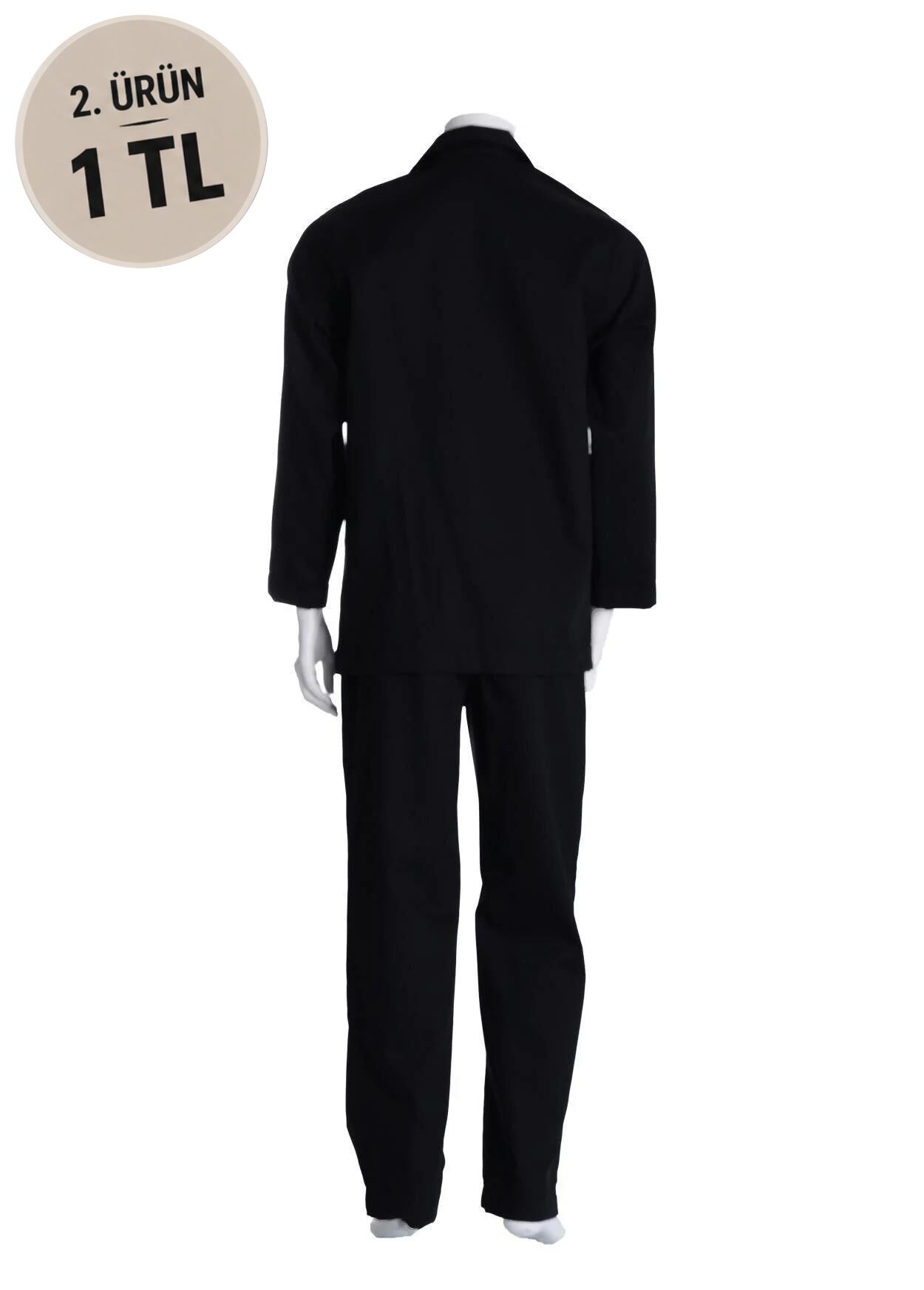The DON Poplin Erkek Pijama Takımı Siyah Renk