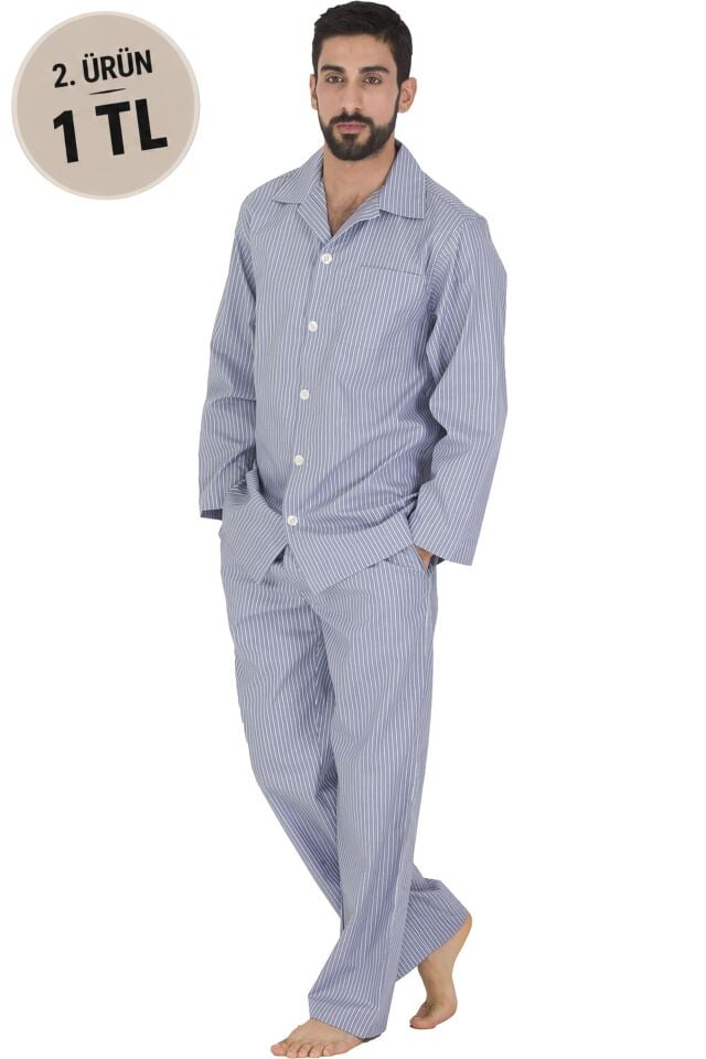 The DON Poplin Erkek Pijama Takımı Desen 9