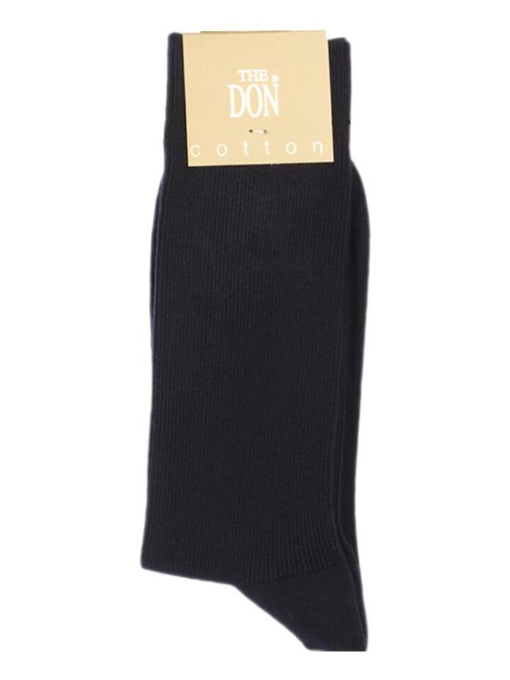 The DON İnce Ripli Pamuklu Erkek Çorap Siyah