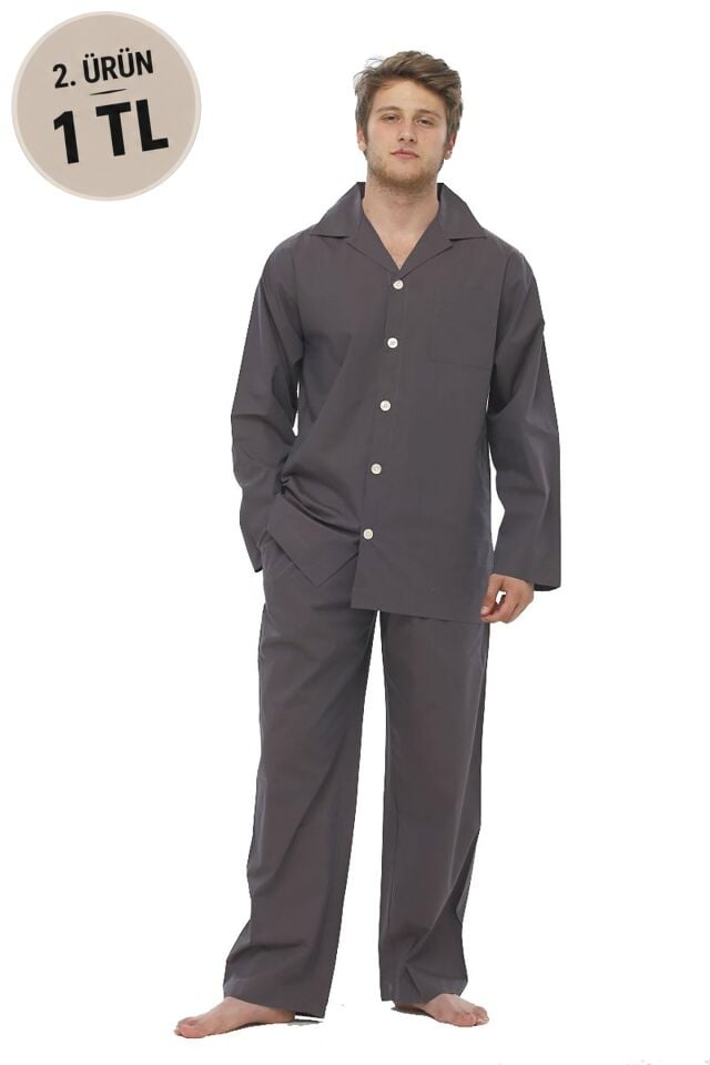 The DON Poplin Erkek Pijama Takımı Desen 12
