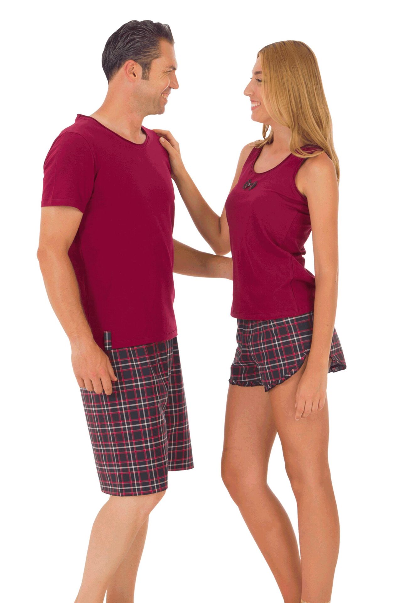 The DON Aile Erkek Poplin Şort-Penye Tişört Takımı Desen 2