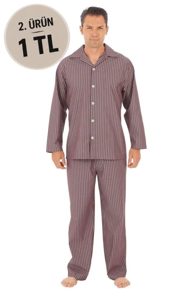 The DON Poplin Erkek Pijama Takımı Desen 16