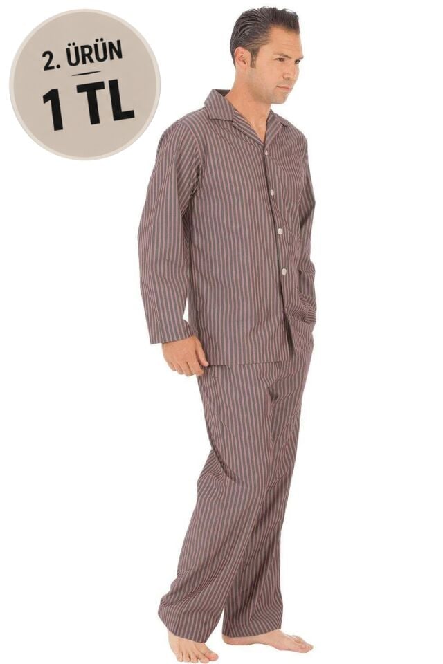 The DON Poplin Erkek Pijama Takımı Desen 16