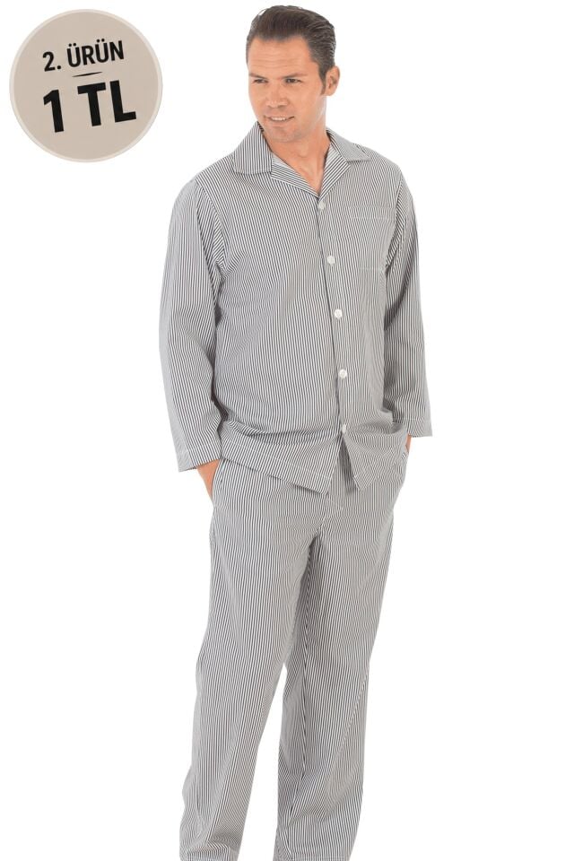 The DON Poplin Erkek Pijama Takımı Desen 17