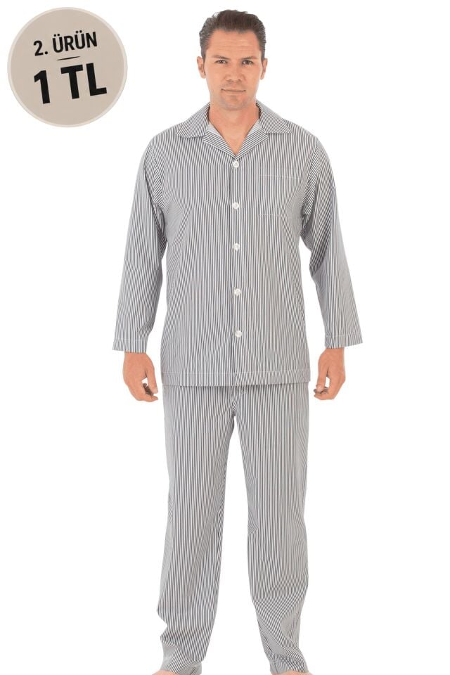 The DON Poplin Erkek Pijama Takımı Desen 17