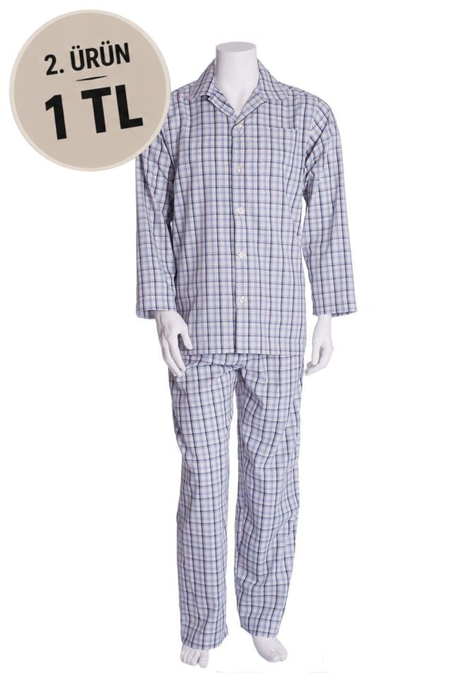 The DON Poplin Erkek Pijama Takımı Desen 22