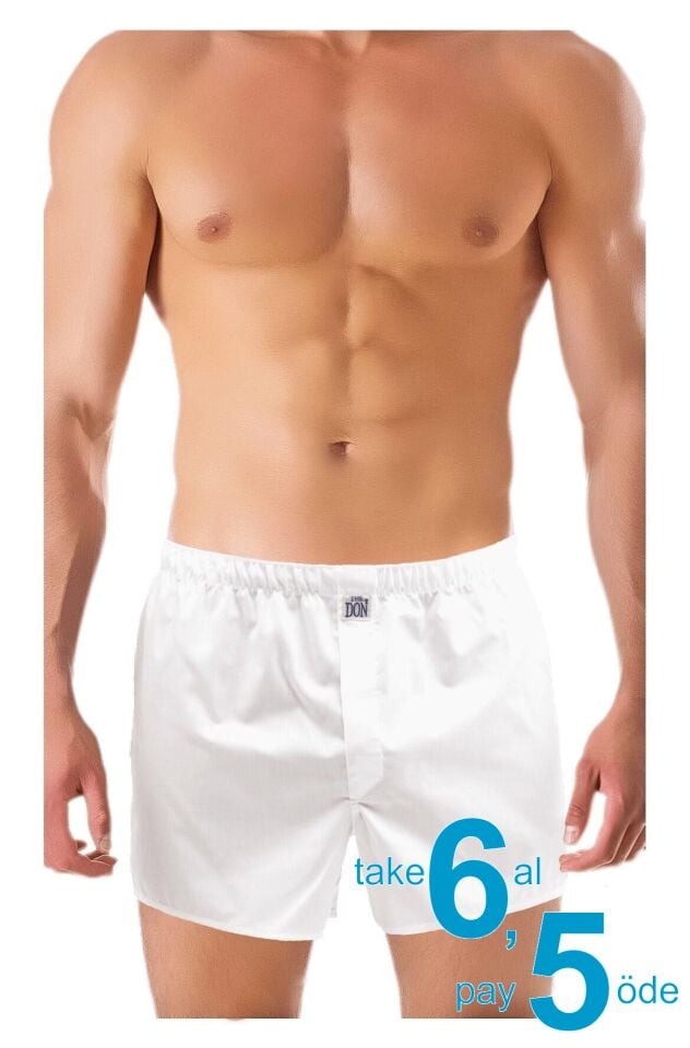 The DON Poplin Erkek Boxer Beyaz Renk