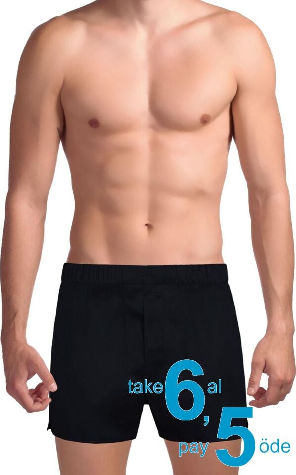 The DON Exclusive Yırtmaçlı Erkek Boxer Siyah