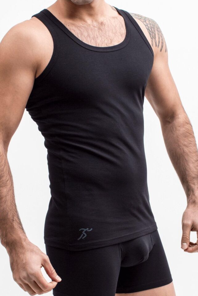 The DON Organic Blended Singlet Erkek Atlet Siyah