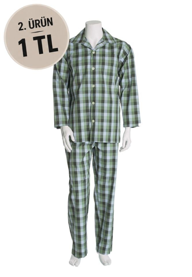 The DON Poplin Erkek Pijama Takımı Desen 23