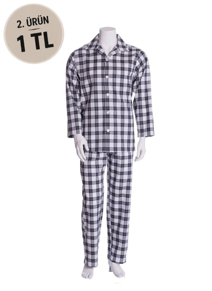 The DON Poplin Erkek Pijama Takımı Desen 28