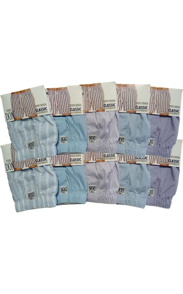 The DON Poplin Erkek Boxer 10'lu Paket - 10P10L (L)