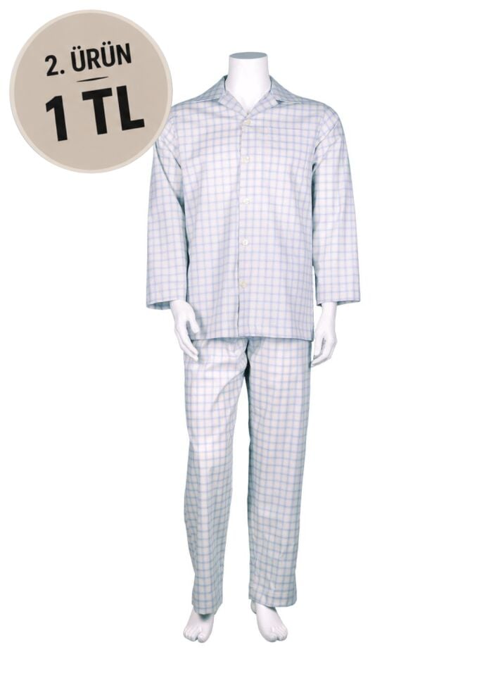 The DON Poplin Erkek Pijama Takımı Desen 34