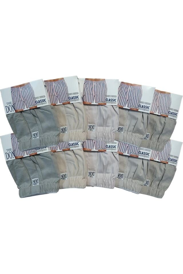 The DON Poplin Erkek Boxer 10'lu Paket - 10P7L (L)