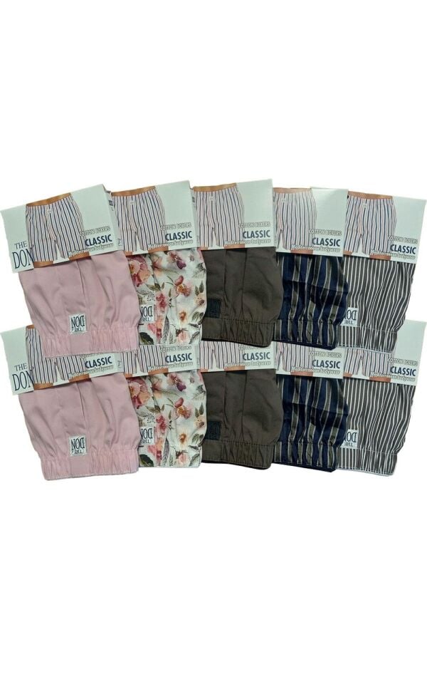 The DON Poplin Erkek Boxer 10'lu Paket - 10P8L (L)
