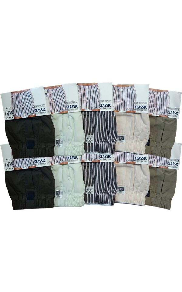 The DON Poplin Erkek Boxer 10'lu Paket - 10P8L (L)