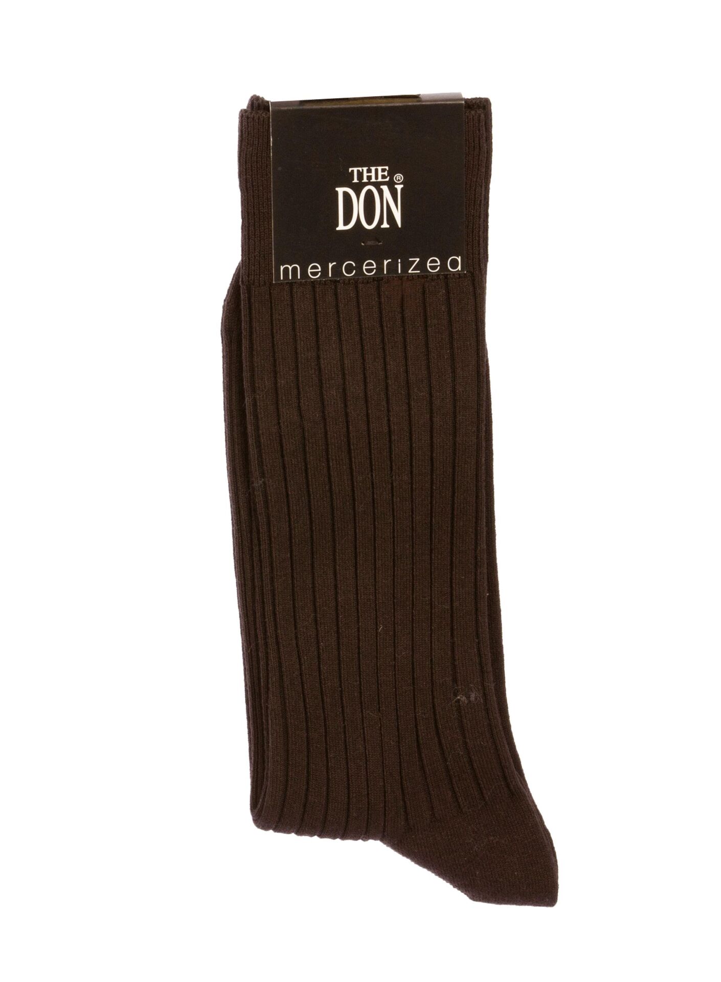 The DON Merserize Ripli Erkek Çorap Kahverengi