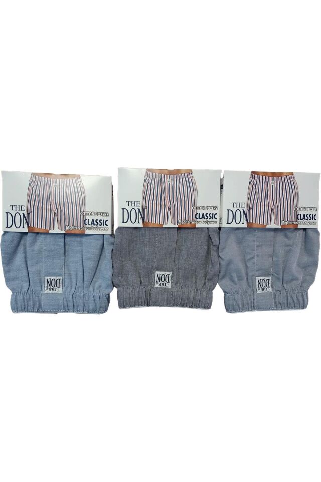 The DON Poplin Erkek Boxer 3'lü Paket - 3P1L (L)