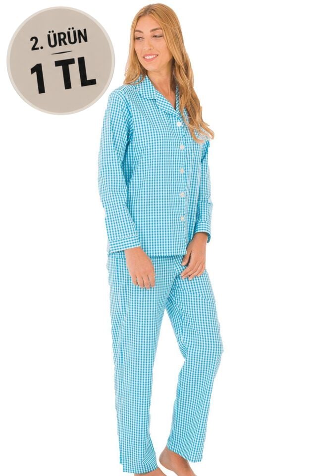 The DON Poplin Kadın Pijama Takımı Desen 12