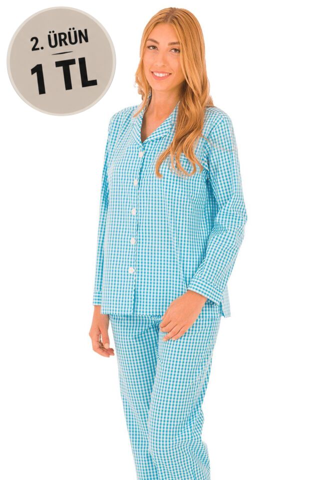 The DON Poplin Kadın Pijama Takımı Desen 12