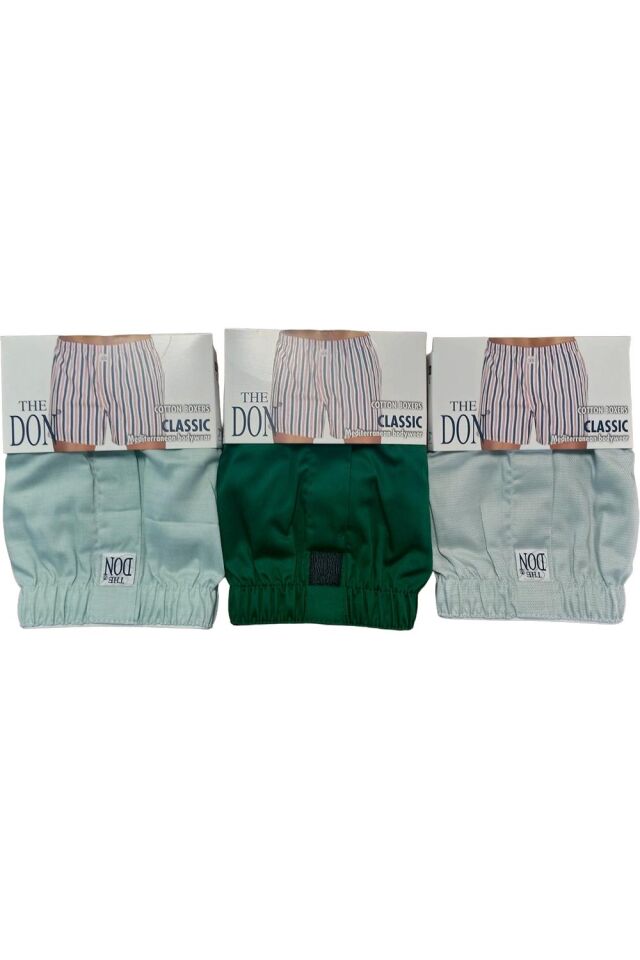 The DON Poplin Erkek Boxer 3'lü Paket - 3P2L (L)