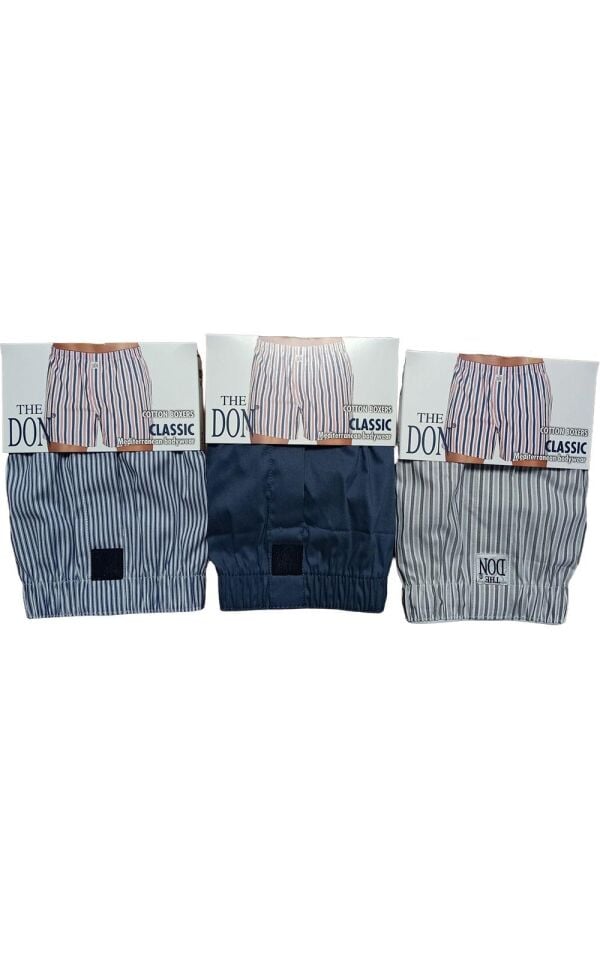 The DON Poplin Erkek Boxer 3'lü Paket - 3P2M (M)